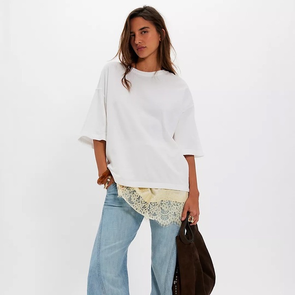 Free People We The Free Perfect Oversized Tee in White - Picture 3 of 7
